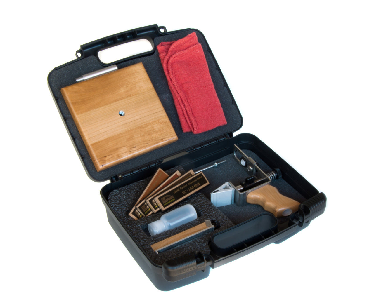 KME Sharpeners Knife Sharpening System, 4-Piece Diamond Stone Kit, Plastic  Case - KnifeCenter - KF-D4